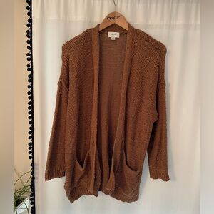 Aerie open front knit cardigan women’s M medium brown sweater long sleeve
